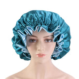 Bonnet de nuit en satin double couleur, bonnet de nuit en dentelle extra large, bonnet rond pour soins capillaires, bonnets de douche