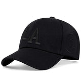 Casquette de baseball unisexe avec lettres brodées LA, ajustable, décontractée, pour le printemps et l'automne, pour l'extérieur, avec protection solaire