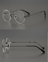 2024 Pure Titanium Round Rimless Glasses Frame Simple Fashion Men Women Small Faces Eyeglasses Light Weight Frameless Spectacles