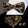 Hi-Tie Jacquard Silk Nœud papillon pour homme, ensemble de boutons de manchette et mouchoir, nœud papillon pré-noué, noir, blanc, gris, bleu, rouge, vert, rose, violet
