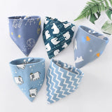 5pcs Baby Saliva Towel Triangle Scarf Pure Cotton Bandana Waterproof Bibs Newborn Boys Girls Absorbent Cloth Bib Saliva Scarf