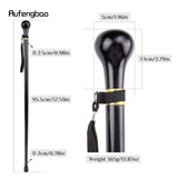 Black Round Wooden Traditional Fashion Walking Stick Decorative Cospaly Party Wood Walking Cane Halloween Mace Wand Crosier 95cm
