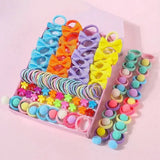 Ensemble de 120 accessoires pour cheveux pour filles, élastiques à cheveux colorés avec nœud papillon, pour queue de cheval