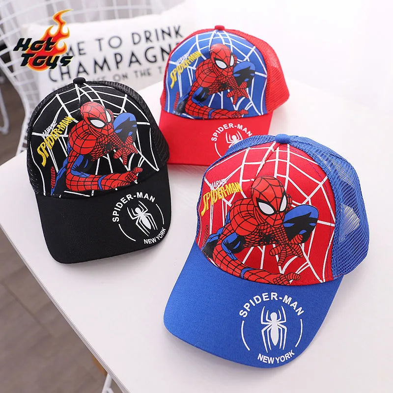 HotToys Spiderman Baseball Cap Boys Girls Hats Superhero Peripheral Sunhat Childrens Birthday Gift Cosplay Props Fashion Caps
