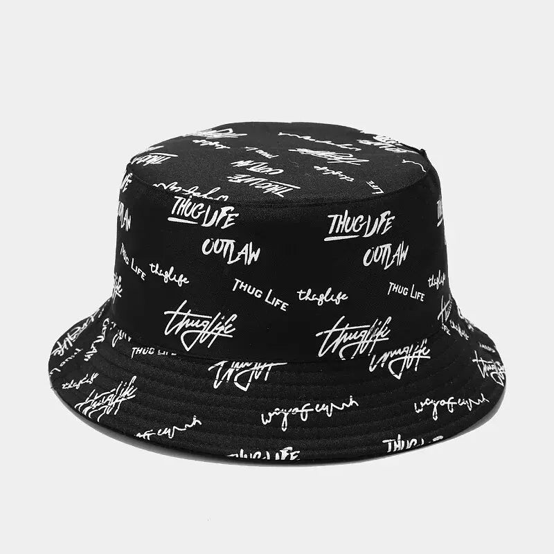 Hats, Female Letters, Fisherman's Hats, Trendy Casual And Versatile, Double-Sided Basin Hats, Men's Sunhats In All Seasons