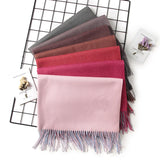 2022 Winter Frauen Schal Fashion Solid Weiche Kaschmir Schals für Dame Pashmina Schals Wrap Decke Bandana Weiblich Foulard Quaste