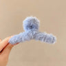Winter Faux Fur Hair Claw for Women Elegant Acrylic Crab Barrette Hairpin Girl-Hair Accessories Furry Headwear Hair Claw Clip