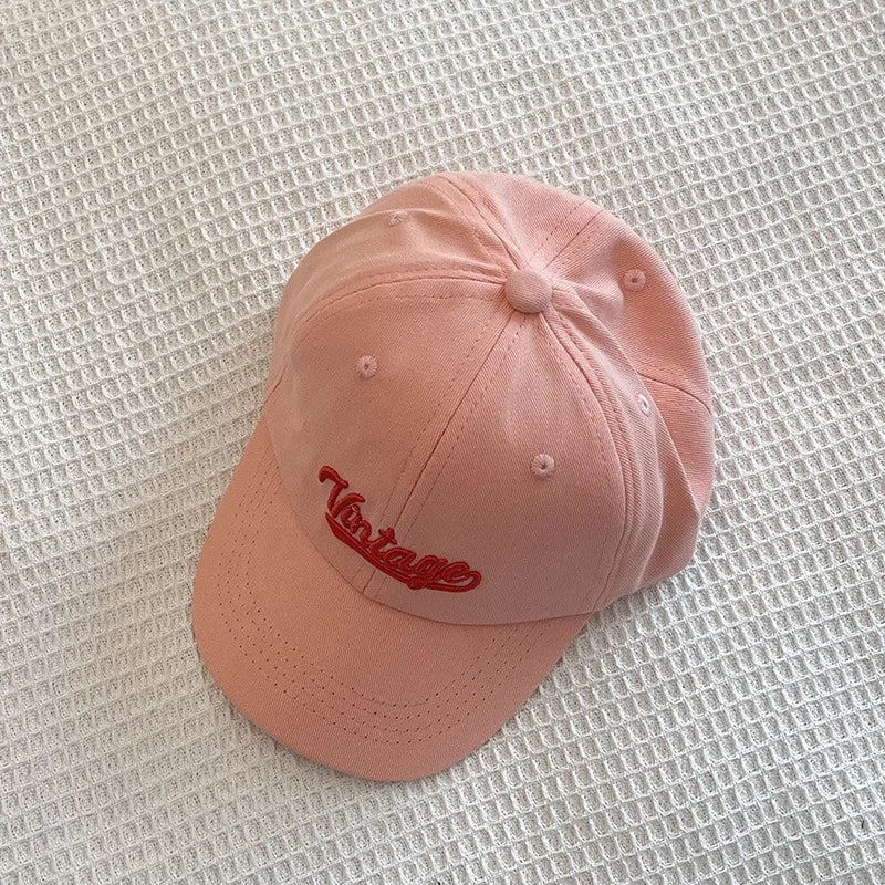 Embroidered Letter Vintage Kids Baseball Cap Toddler Sun Hats For Boy Girl Spring Summer Snapback Baby Hat