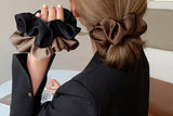 Korean Woman Big Elegant Silk Elastics Hair Band Girls Solid Color Scrunchies Hair Ties Ladies Ponytail Hold Hair Accessories