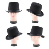 Chapeau haut-de-forme en feutre pour déguisement de magicien, accessoires de cosplay, d'Halloween, fournitures de fête, steampunk, cirque, maître de piste, rôle pour jeu, hommes et femmes