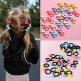 Ensemble de 120 accessoires pour cheveux pour filles, élastiques à cheveux colorés avec nœud papillon, pour queue de cheval