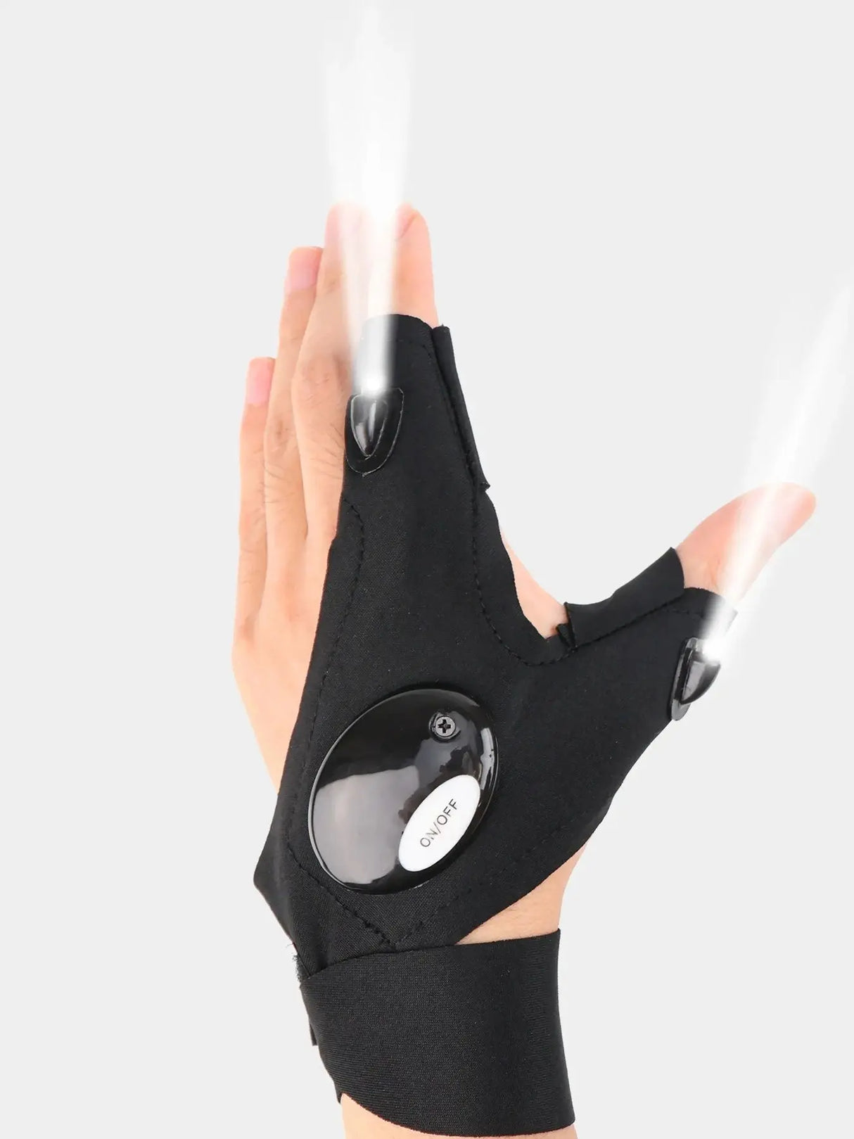 Guantes de caza al aire libre con iluminación luminosa de medio dedo y luces para conducción nocturna, mantenimiento de vehículos de caza, guantes de iluminación