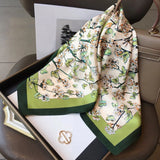 Foulards tendance 70 x 70 cm pour femmes, châle imprimé en satin de soie, hijab, bandana, marque de luxe, carrés, pour dames