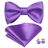 Hi-Tie Ensemble nœud papillon en soie pour homme, mouchoir et boutons de manchette, bleu, rouge, or, noir, blanc, jacquard, nœud papillon, mariage, affaires