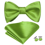 Hi-Tie Ensemble nœud papillon en soie pour homme, mouchoir et boutons de manchette, bleu, rouge, or, noir, blanc, jacquard, nœud papillon, mariage, affaires