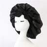 Bonnet de nuit en satin pour femme, large bande solide, extensible, avec nœud, bonnet soyeux, bonnet de nuit, soins capillaires, couvre-tête de douche