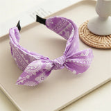 Bow Wide Brimmed Head Hoop For Women Boho Women Soft Solid Print Headbands Cross Knot Elastic Hair Hoop  Vintage Headwear New