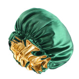 New Solid Elastic Double Layer Satin Bonnet Nightcap Women Night Sleep Hair Protection Hat Reversible Sleeping Hat Hair Care New