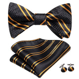 Dropshipping Jacquard Silk Mens Self Bow Tie Hanky Cufflinks Set Male Butterfly Knot Bowtie Wholesale for Male Wedding Business