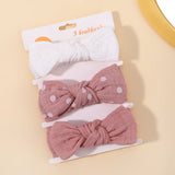 3Pcs/set Elastic Soft Headband for Baby Hair Accessories Newborn Bows Headwear Printing Toddler Bandage Ribbon Bowknot Headscarf