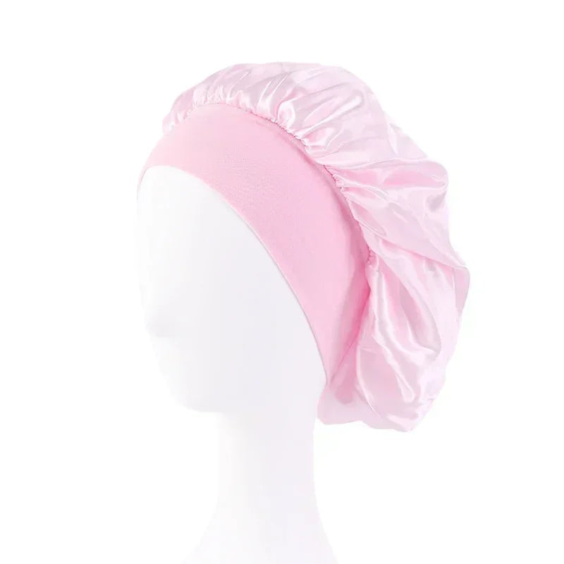 Bonnet Satin Sleeping Hat Hair Night Sleep Cap Head Cover Shower Caps for Bath and Sauna Bathing Shower Cap Bathroom Products