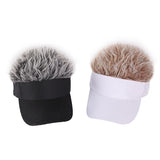 Casquette de baseball de golf avec faux cheveux évasés, pare-soleil, postiche amusant, pour hommes et femmes, perruque à pointes