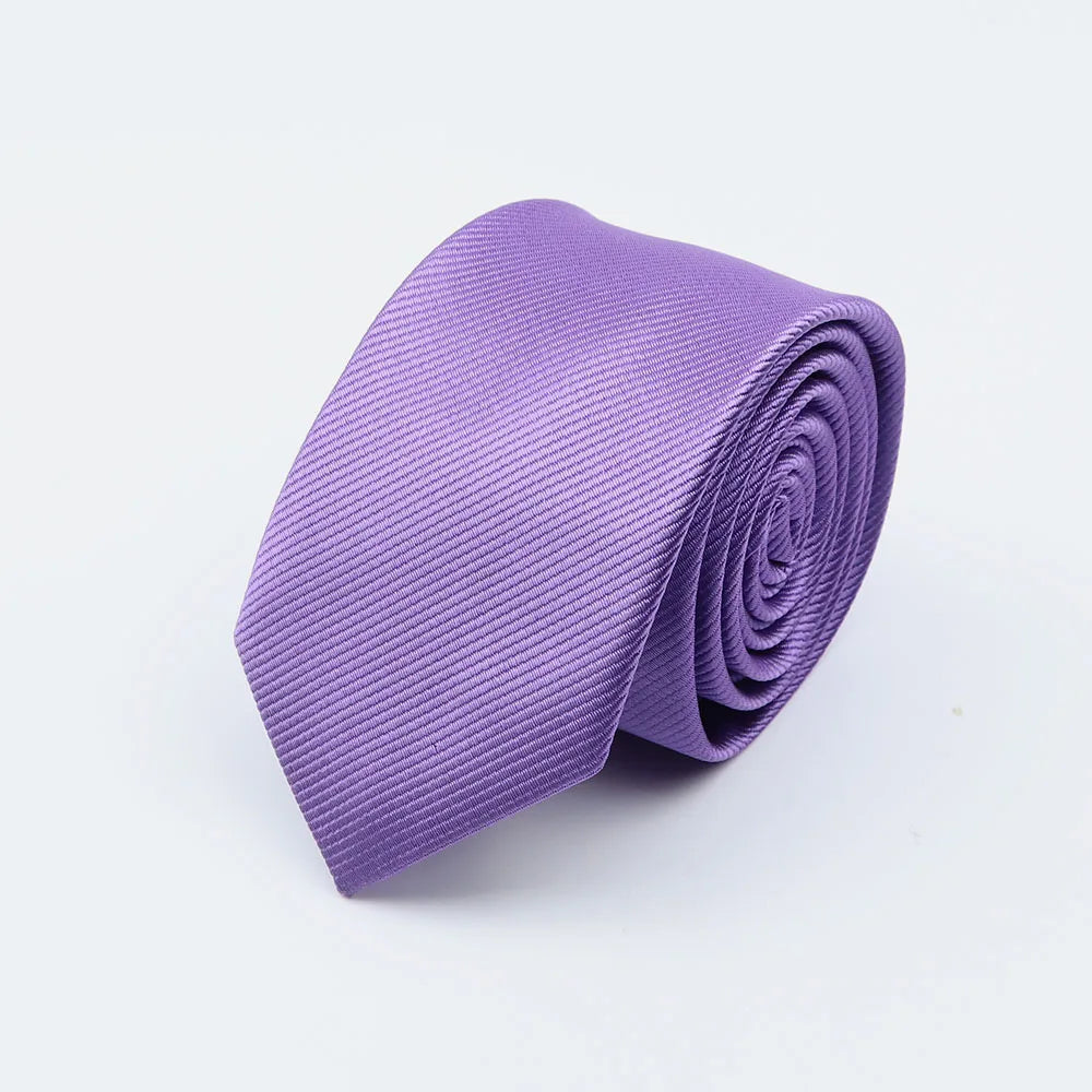 Cravate classique unie pour homme, cravate formelle à rayures, 6 cm, fine, pour mariage, slim, pour marié