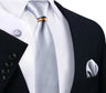 Ensemble de cravates en soie de luxe pour hommes, cravate, mouchoir, boutons de manchette avec anneau en métal doré, broche, costume, fête de mariage, accessoires pour hommes