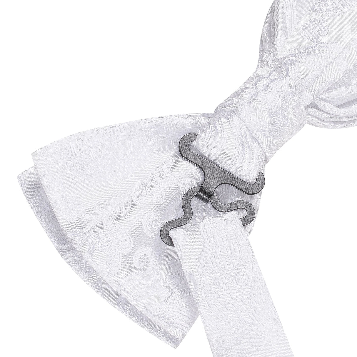 Hi-Tie Black White Silver Grey Brown Silk Mens Bow Tie Hankerchief Cufflinks Set Pre-tied Butterfly Knot Adjustable Bowtie Male