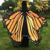 Fashion Butterfly Wing Polyester Beach Towel Cape Scarf Women Christmas Halloween Gift Summer Printed Towel Fashion Lady Clothes