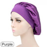 Adjust Solid Satin Bonnet Hair Styling Cap Long Hair Care Women Night Sleep Hat Silk Head Wrap Shower Cap Hair
