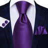 Cravate de mariage en soie unie bleu clair Hi-Tie pour homme, design tendance, boutons de manchette élégants, pour affaires, fête, livraison directe