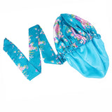 Bonnet en satin doux et soyeux pour femme, grand bonnet de nuit avec long ruban de satin, bandeau large et réglable