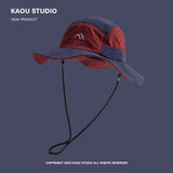 New Japanese Color Matching Bucket Hats Women Summer Outdoor Quick-drying Breathable Mountaineering Sun Protection Men's Caps