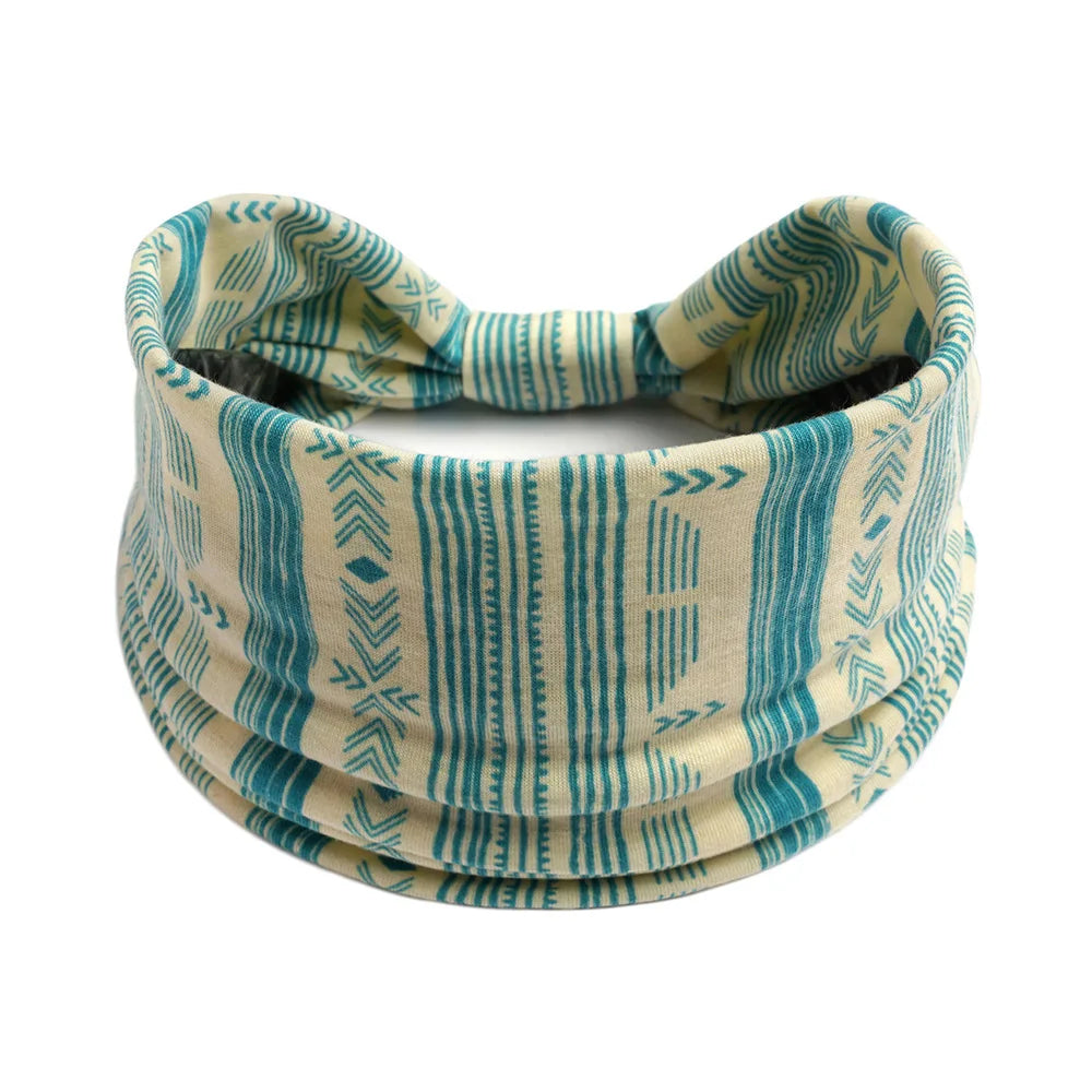 Bohemian Wide Cotton Stretch Headbands Women Headwrap Turban Headwear Bandage Hairbands Bandana Wide Headbands Hair Accessories