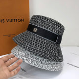 Women's Cap Hollowed Out Breathable Sunscreen Sun Visor Spring and Summer Braided Top Hat Temperament British Fisherman's Hats