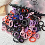 LOVEKIKI 50 bandas elásticas para el cabello, accesorios para el cabello para niñas, mini diademas de nailon coloridas, soporte para coletas, adornos para el cabello