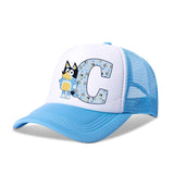 Casquette de baseball Blueyi Bingo pour enfants, motif dessin animé AZ, imprimé lettres, chapeau de soleil, casquettes d'été décontractées, casquettes Kawaii à visière réglable, cadeau pour enfants