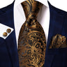 Hi-Tie – Cravate de mariage en soie violette unie à motif cachemire pour homme, ensemble de qualité avec boutons de manchette et mouchoir, cadeau tendance, livraison directe