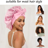 New Women Satin Bonnet Silky Sleep Cap Curly Hair Wrap For Sleeping Cap Adjustable Bonnets With Tie Band Nightcap Hair Care Cap