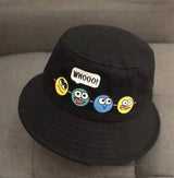 Children Bucket Hat New Spring Boys Girls Sun Hat Cute Funny Expression Outdoor Summer Kids Hat Fishing Cap Korean Style 2-6Y