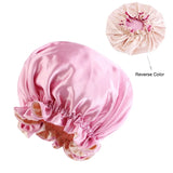 Bonnet de nuit en soie pour femme, double couche, couvre-tête, bonnet de douche tendance, bonnet réglable en satin de soie pour femme