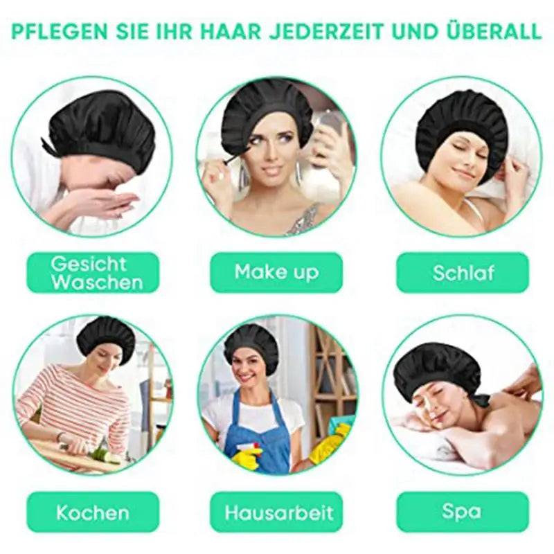 Bonnet de nuit en satin pour femme et homme, bonnet de nuit unisexe, bonnet de douche