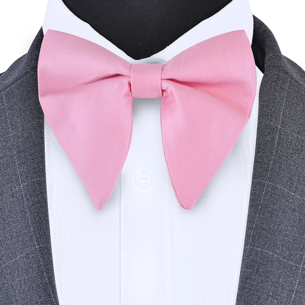 New Big Bow Ties Men's Solid Bowtie Red Black Yellow Fashion Bowknot For Men Wedding  Party Accessories