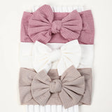 3Pcs/Lot Knit Baby Headband Bow Newborn Elastic Soft Nylon Headbands For Baby Girl Turban Infant Hair Accessories Kids Headwear