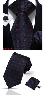 Cravate homme Paisley Jacquard tissé 8 cm formelle affaires mariage cravate poche carré ensemble costume cravate haute qualité fait main Gravata