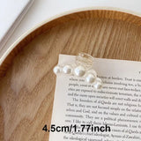 Pinces à cheveux rondes en perles pour femmes et filles, barrettes chics, épingles à cheveux en forme de crabe blanc, accessoires de coiffure tendance