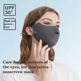 Masque facial en soie glacée, protection UV, été, réglable, respirant, pour hommes et femmes, course à pied, cyclisme, sport