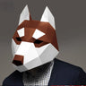 Masque tête de chien husky en papier 3D, modèle animal, accessoire de cosplay pour Halloween, femme, homme, fête, jeu de rôle, bricolage