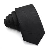 Cravate de luxe fine et étroite pour homme, 6 cm, noire, unie, à pois, rayée, en jacquard, idéale pour les soirées d'affaires